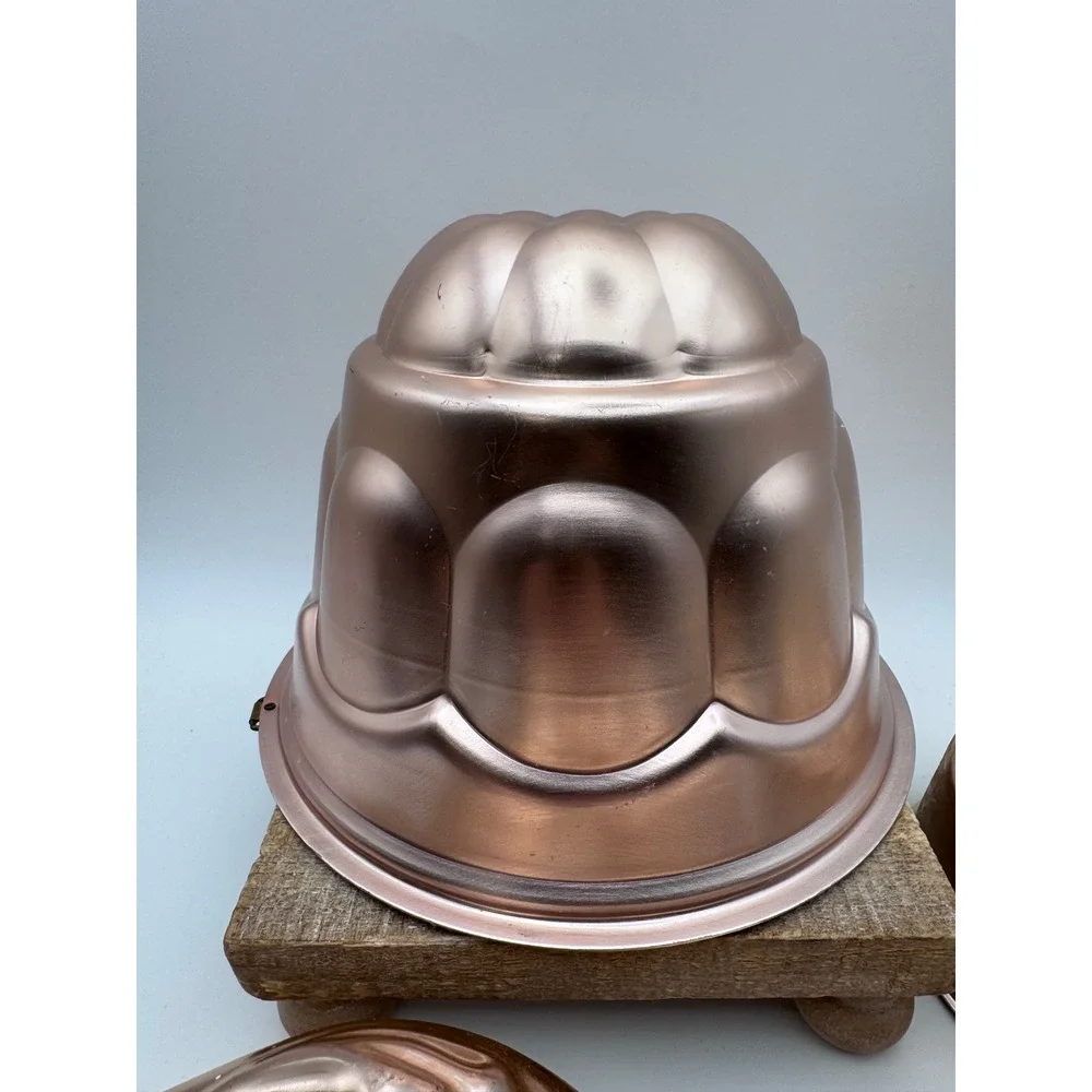 Vintage Copper Toned Metal Gelatin Food Molds Set of 3 Wall Decor